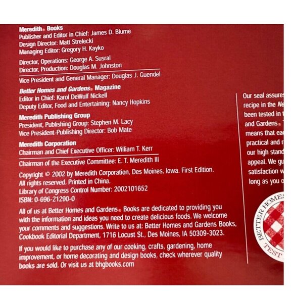 Better Homes & Gardens Cookbook 12 Edition Hardback 5 ring binder 2002 - Picture 3 of 6